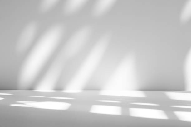 istock Wall interior background, studio and backdrops show products.with shadow from window color white . background for text insertion and presentation product 2187523951