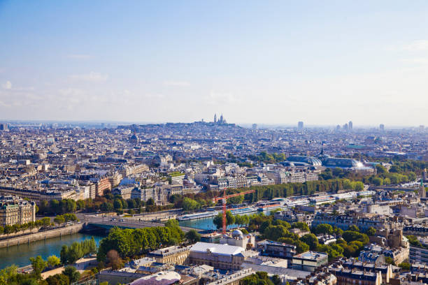 Aerial view of Paris in France.
