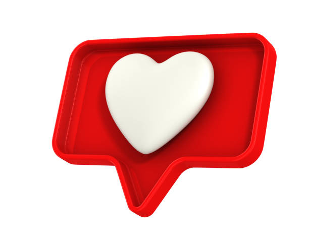 istock Red Speech bubble and heart on white background. Isolated 3D illustration 2187533341