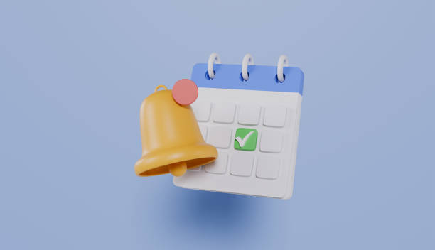 istock Schedule notification, time management, meeting reminder, calendar with a bell icon concept 2187533740