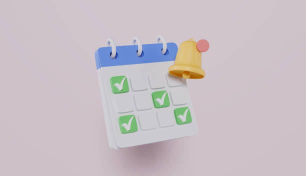 istock Time management, Schedule notification, meeting reminder, calendar with a bell icon concept 2187533770