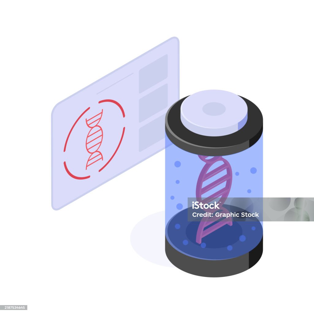Dna Text Box Dna Container Stock Illustration - Download Image Now - DNA, Isometric ...