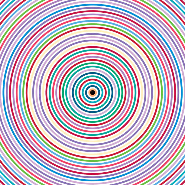 Many concentric circles with very bright vivid colors ideal as a cheerful and lively background