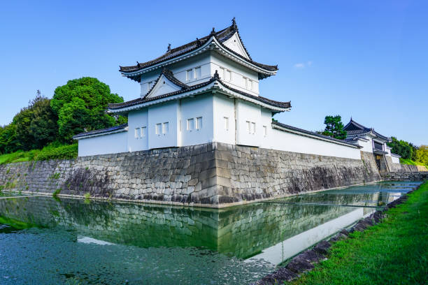 Kyoto, Japan - June 30, 2008: Classic Japanese architecture at the Kyoto Imperial Palace (Kyōto-gosho), which was the ruling palace of the Emperor of Japan until 1869, when it was moved to Tokyo.