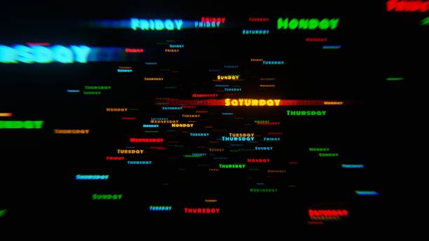 istock Days of the Week in Neon Motion on Black Background 2187544848