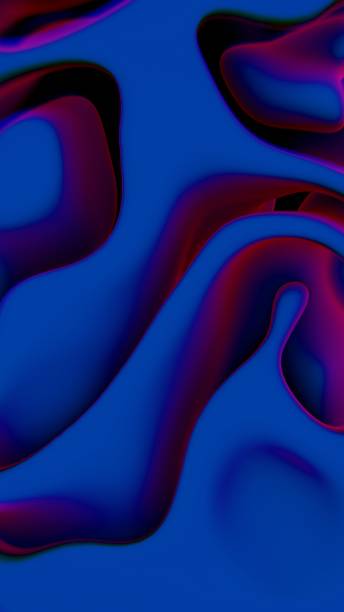 istock Abstract Curved Organic Shapes in Deep Blue and Neon Red Gradient 2187544897