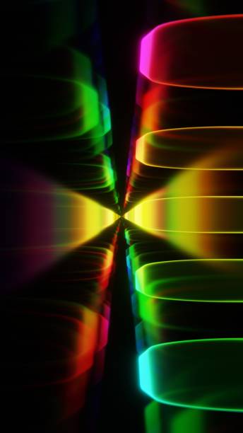 istock Dynamic Abstract Neon Light Waves with Colorful Glow on Dark Background 2187545069