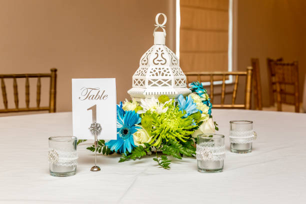 Elegant Wedding Table Centerpiece with Fresh Floral Arrangement