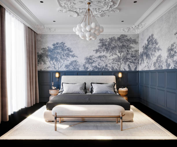 istock 3D RENDER OF MODERN HOTEL ROOM 2187552616