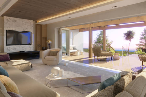 istock 3d render of living room and dining space 2187552802