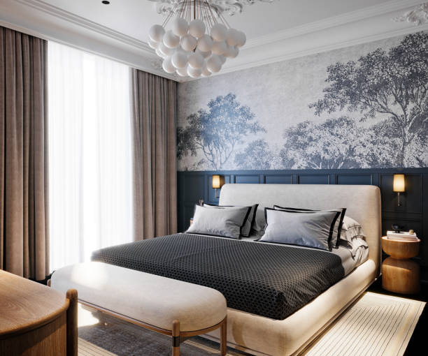 istock 3d render of luxury hotel room 2187552809