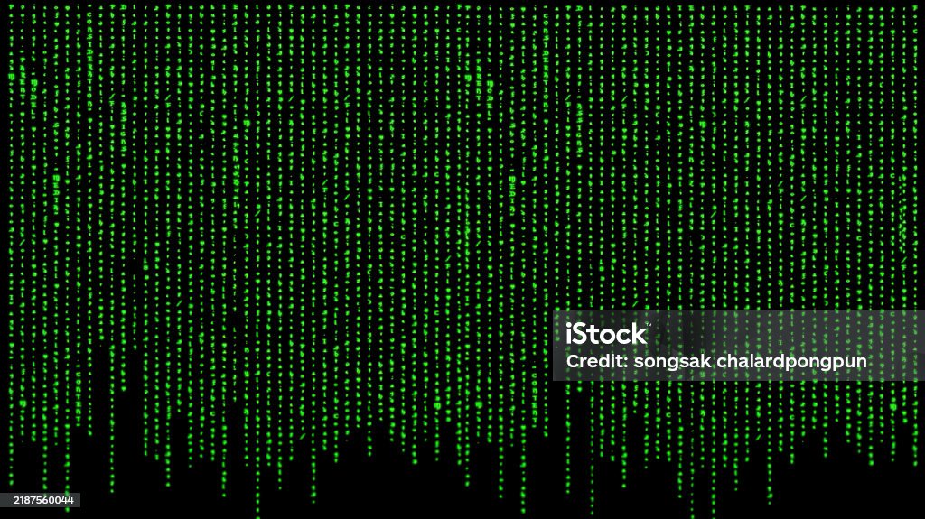 Green Matrix Background Technology Stream Binary Code Stock Photo ...