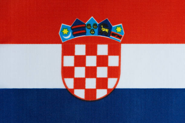 Background, national flag Croatia in closeup