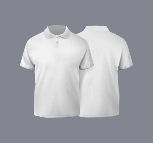 istock Short sleeve polo shirt. White t-shirt front and back. design for mockup. 2187562365