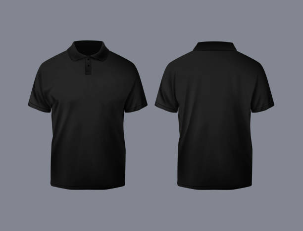 istock Short sleeve black polo shirt. t-shirt sleeve design for mockup. 2187562403