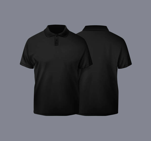 istock Black short sleeve polo shirt. t-shirt sleeve design for mockup. 2187562469
