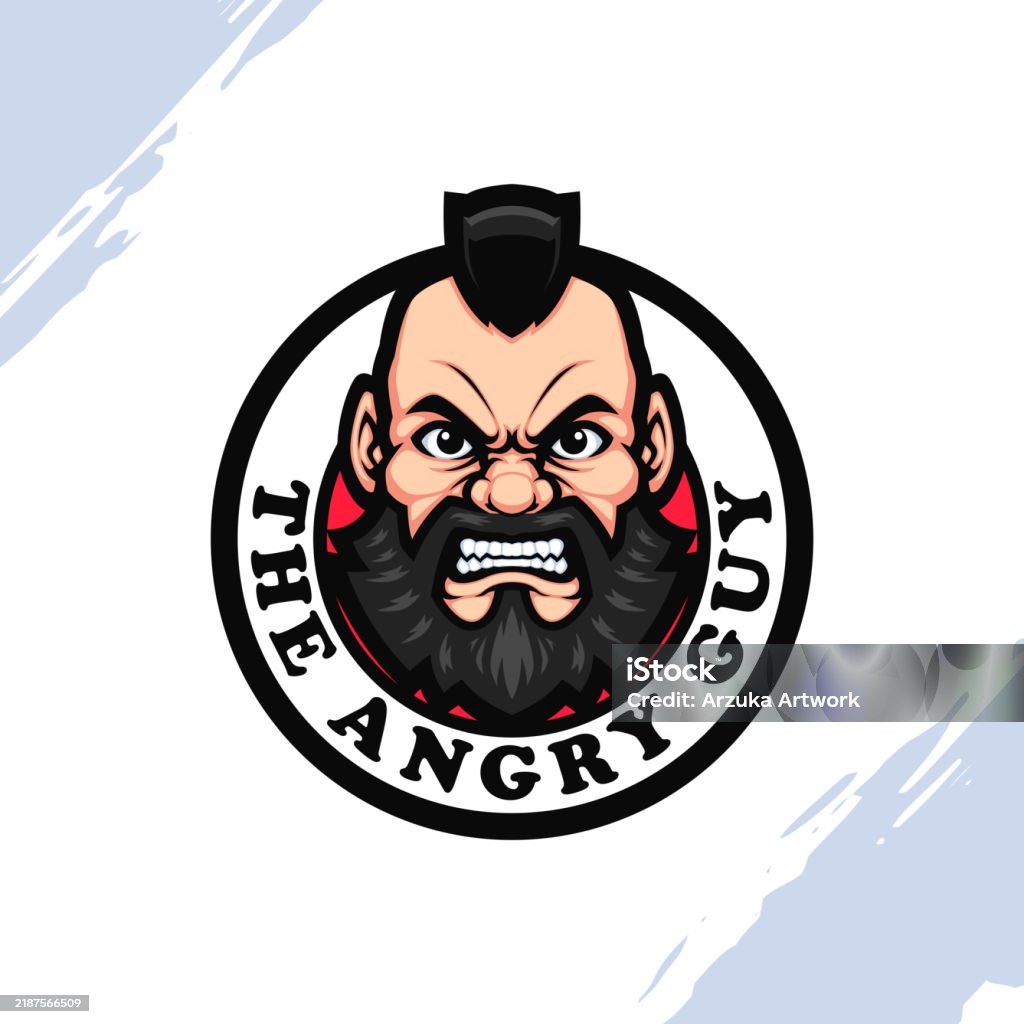 Angry Head The Angry Guy Head Vector Mascot Stock Illustration - Download Image ...