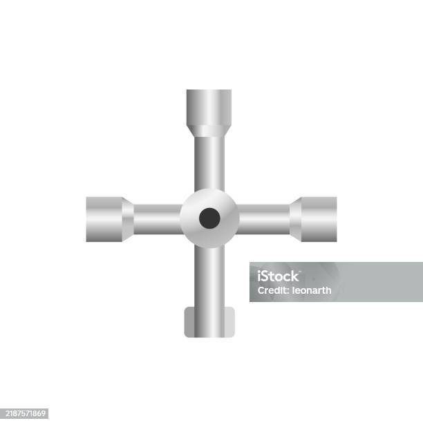 Universal Silver Key Isolated On White Background Stock Illustration ...