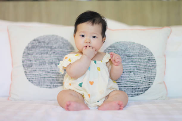 portrait of asian cute baby.