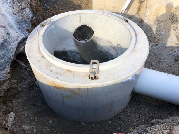 istock New sewer shaft for wastewater in a sewer system 2187584326