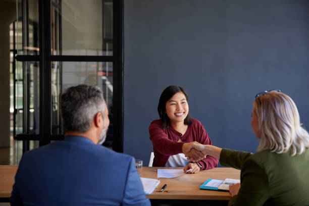 istock Business handshake agreement after job interview 2187592380
