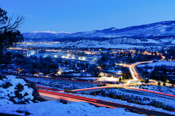 istock Gypsum Colorado Interstate 70 Winter Night Roundabout 2187594794