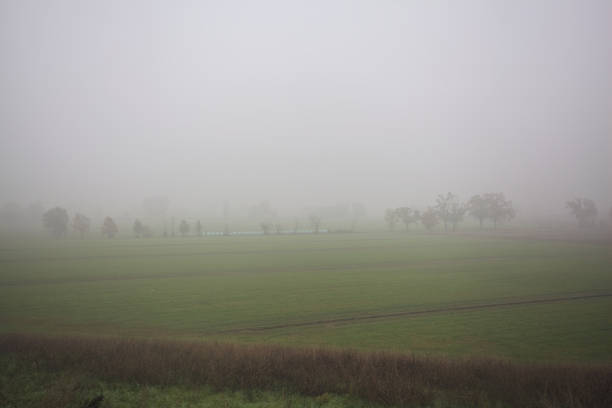 istock Fields with ditches in the fog 2187594915