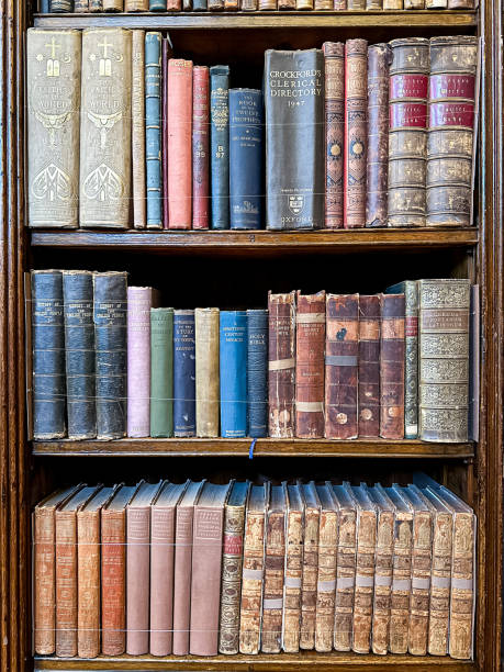 istock Antique Books on a wooden shelf 2187608319