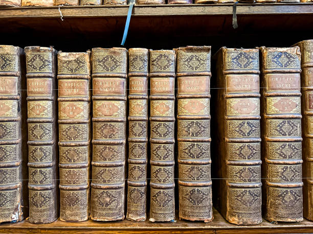 istock Antique Books on a wooden shelf 2187608322