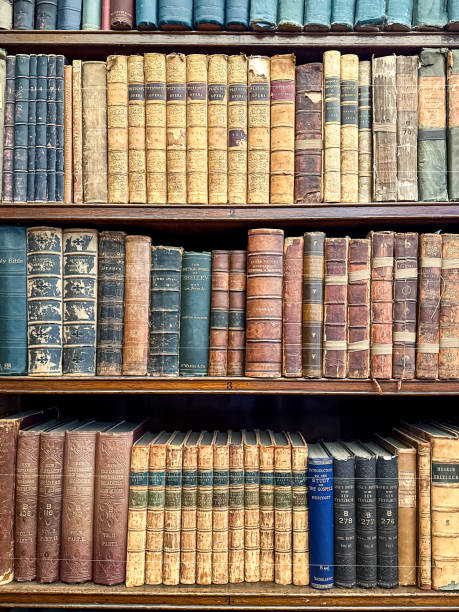 istock Antique Books on a wooden shelf 2187608330