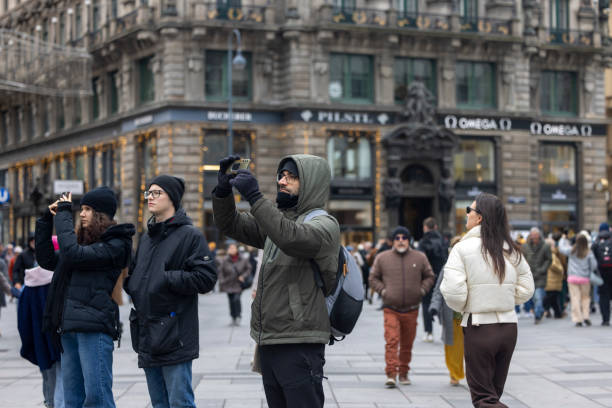Austria, Vienna-November 18,2024: Tourists sightseeing in Vienna, visiting historic buildings