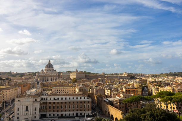 The distant view of Rome city