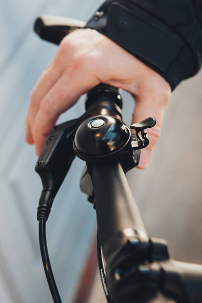 istock handlebar with bell and grip of a e-bike 2187621795