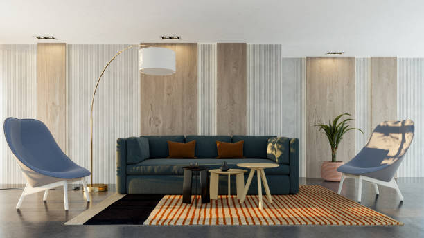 istock Large luxury modern bright interiors Living room mockup illustration 3D rendering image 2187633923