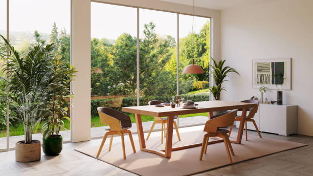 istock Large luxury modern bright interiors Living room mockup illustration 3D rendering image 2187633983