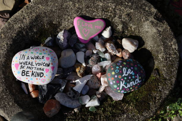 istock Kindness rock assortment in stone bowl 2187634029