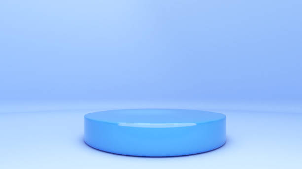 istock Stand on pastel wall,Mock up for the exhibitions, presentation of products,Podium, 3d rendering 2187634607
