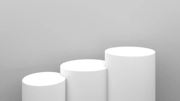 istock White circle stand on a white background,mock up podium for product presentation,3D rendering 2187634611