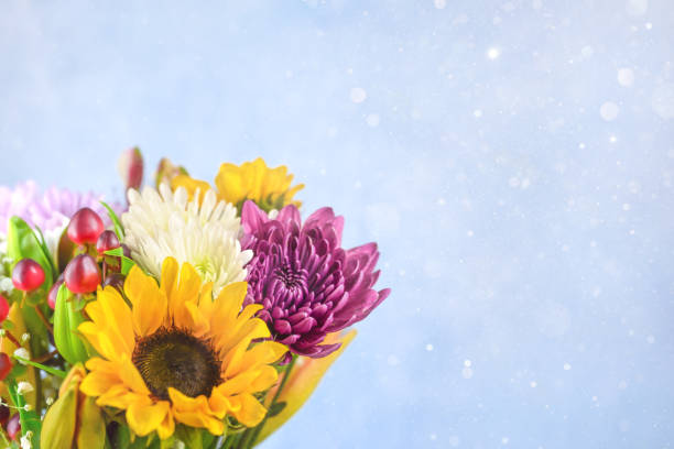 Bouquet of flowers with copy space