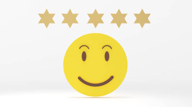 Smile and Full Score for Good Thinking on a White Background, Optimism, Positive Attitude, Good Cheer. ,3d rendering
