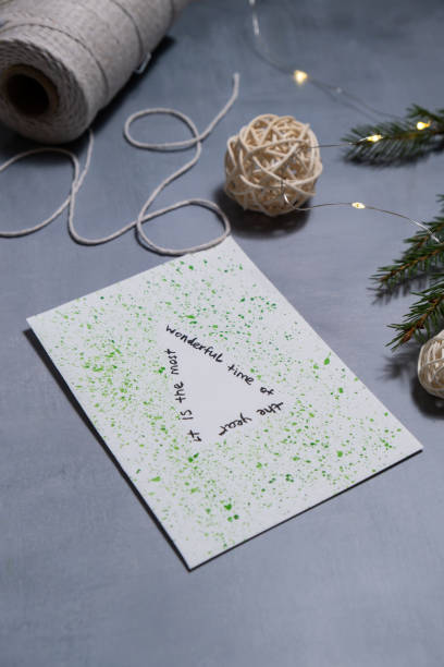 istock Christmas tree Gift Christmas idea. Do it yourself instruction postcard eco-friendly decoration. Making handmade presents children's diy projects. Holiday family time 2187639686