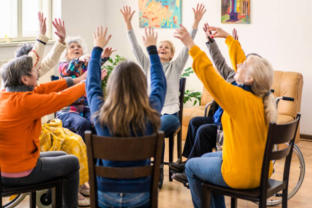 istock Happy retired celebrating with their therapist 2187647531