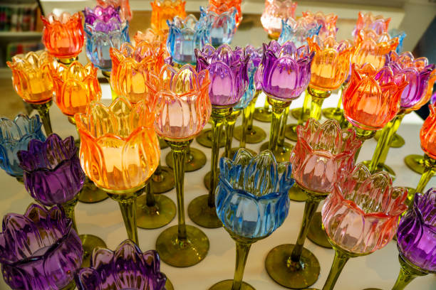 istock Decorative colorful glass lanterns in tulip shape 2187652478