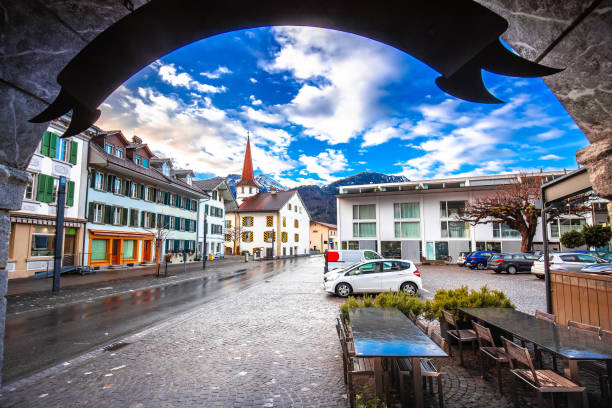 istock Town of Interlaken cobbled street view, Berner Oberland 2187652995