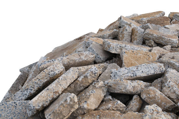 istock Ruined rubble isolated on white background have clipping path 2187657358