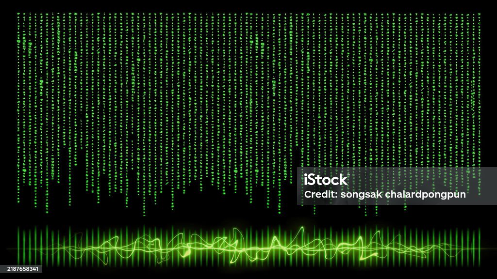 Green Matrix Background Technology Stream Binary Code Stock Photo ...