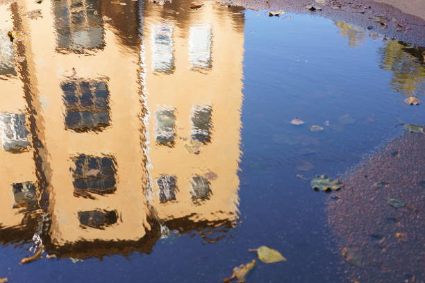 Abstract backgrounds created by patterns reflected in water