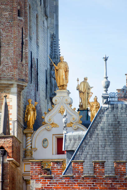 Belgium, Brugges,  town hall, Palace detail