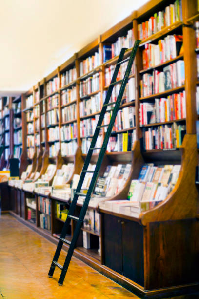 istock London  bookstore   ladder on shelf 2187664148