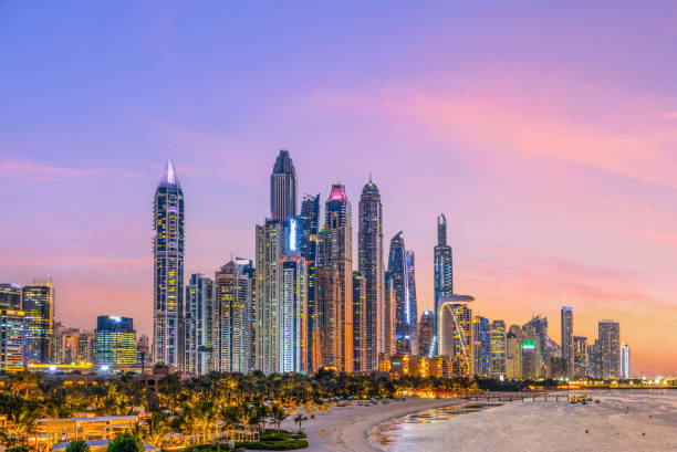 Dubai Marina at Sunset, United Arab Emirates